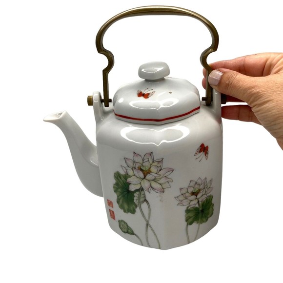 Original Lotus The Tuscany Collection Porcelain Large 6 Cups 48Oz Teapot Japan - Picture 2 of 12